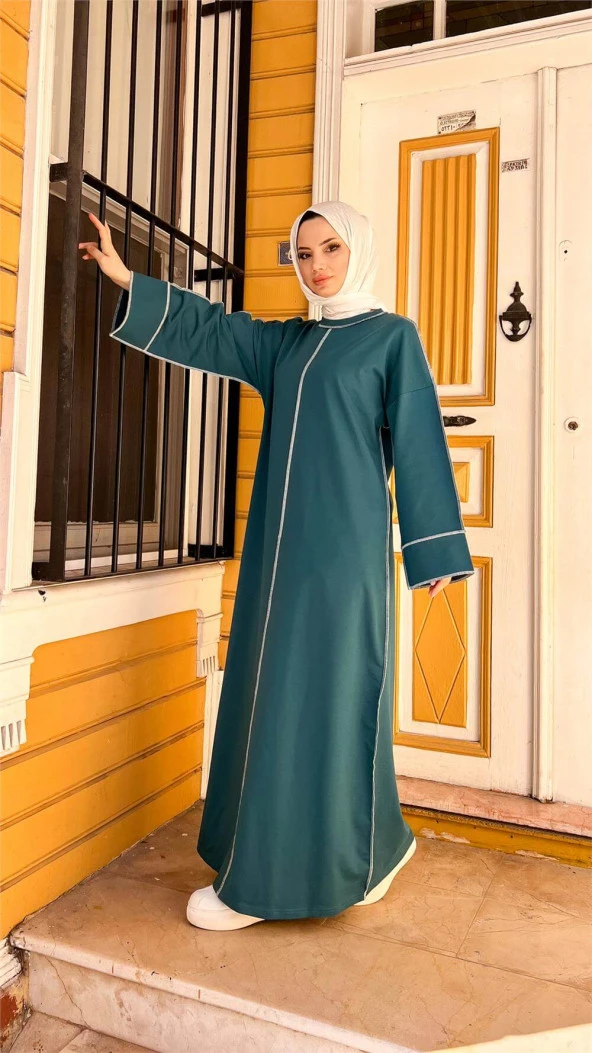 Mevlana Oversize Pamuklu Elbise - 71167.208 - Koyu Petrol - 10