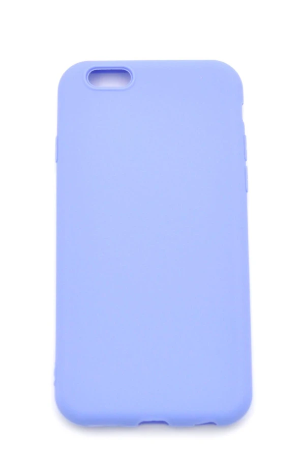 iPhone 6 / 6S Uyumlu Düz Renk Esnek Yumuşak Silikon Kılıf  Rubber Açık Mor - Resim 2