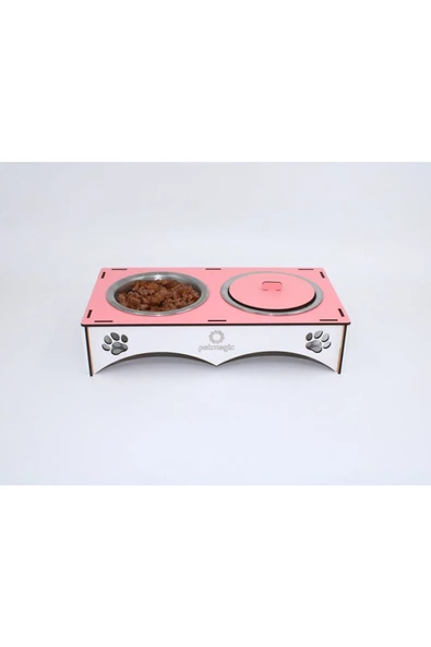 Petmagic 2'li Mama Kabı Ikili Ahşap-çelik Mama Kabı - 8