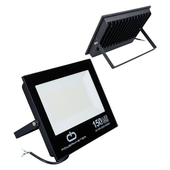 Powermaster PM-22586 150 Watt - 220 Volt 6500K IP66 150* Işık Açısı Siyah Slim Kasa Beyaz Led Projektör - 4