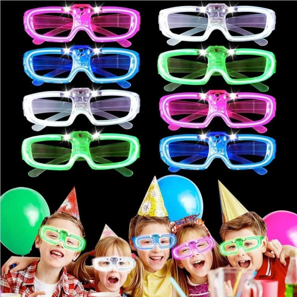 Glow Model 3 Farklı Fonksiyonlu Işıklı Parti Gözlüğü Karışık Renk 12 Adet ürün görseli 1