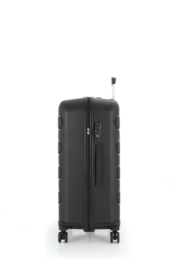 Mçs Kırılmaz Polipropilen 2'li Valiz Seti Büyük & Kabin Siyah V376 - Resim 3