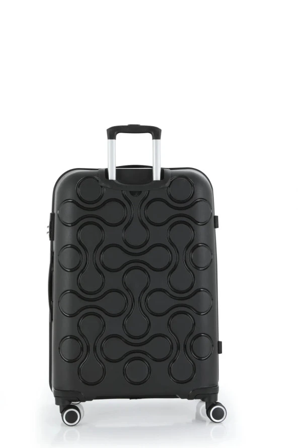 Mçs Kırılmaz Polipropilen 2'li Valiz Seti Büyük & Kabin Siyah V376 - Resim 5