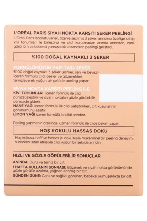 L'Oreal Paris Şeker Peelingi Siyah Nokta Karşıtı Yüz Peelingi 50 ml - Resim 5