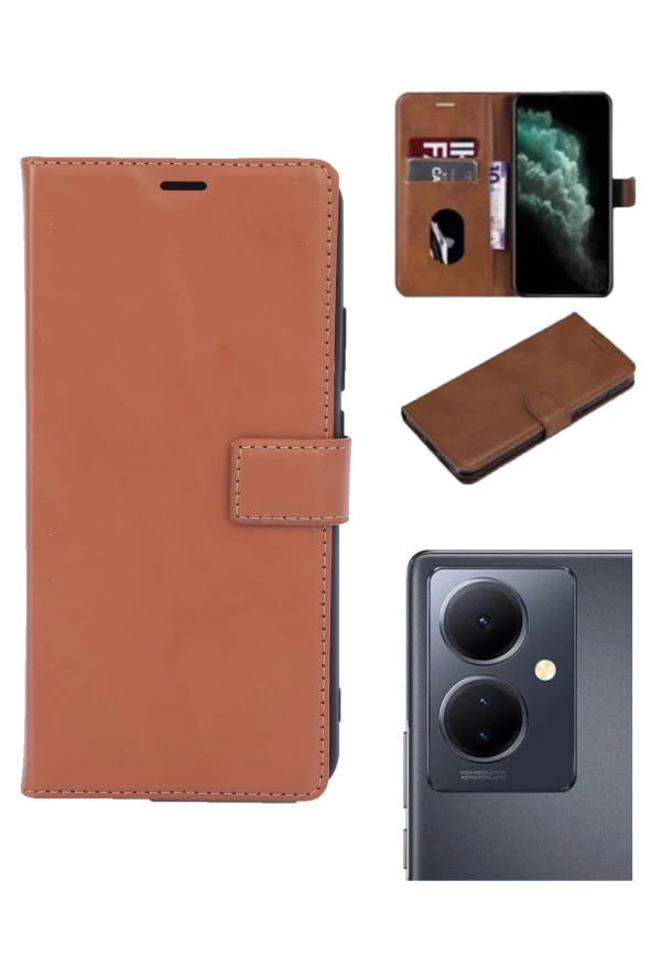 Vivo V29 Lite Kamera Korumalı Cüzdanlı ve Kapaklı Kılıf - Resim 2