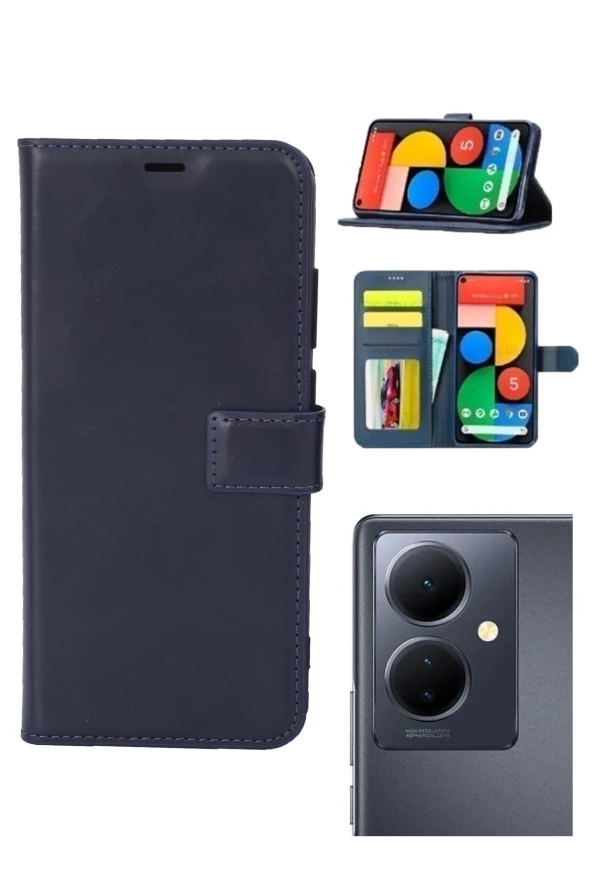 Vivo V29 Lite Kamera Korumalı Cüzdanlı ve Kapaklı Kılıf - Resim 4