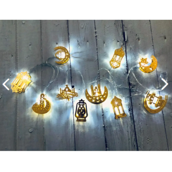 Ramazan Ayına Özel Karışık Figürlü Metal LED Işıklar Süsleme Işığı Gün Işığı - 2