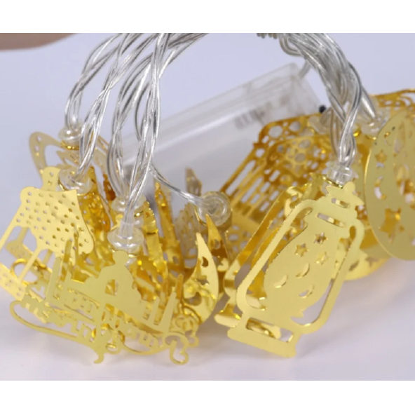 Ramazan Ayına Özel Karışık Figürlü Metal LED Işıklar Süsleme Işığı Gün Işığı - 4