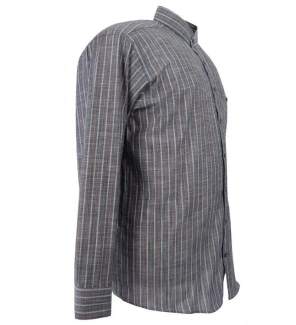 Erkek Büyük Beden Hakim Yaka 115 Kiloya Uygun Uzun Kol Gömlek - 2