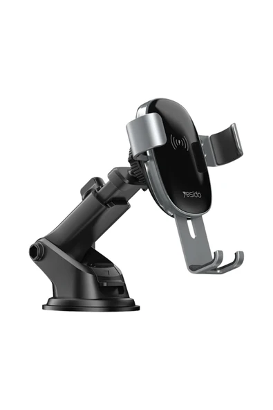 C123 15W Kablosuz Şarjlı Çift Tabanlı Araç Telefon Tutucu ürün görseli 1