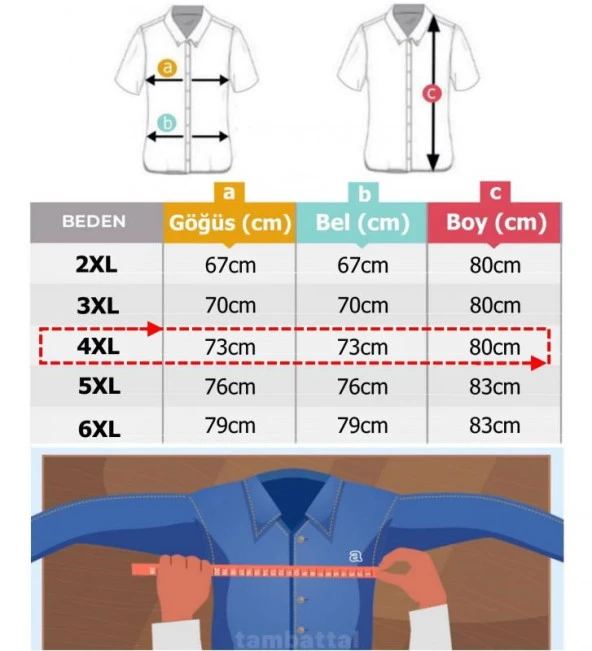 Erkek Büyük Beden 115 Kilo İçin Uygun Kısa Kol Gömlek - Resim 2