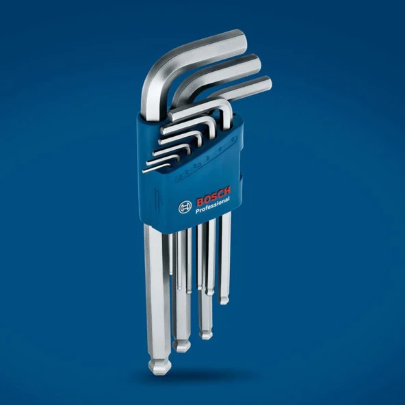 Bosch Profesyonel Alyan Anahtar Takımı Hex 9 Parça (1,5-10mm) 1600A01TH5