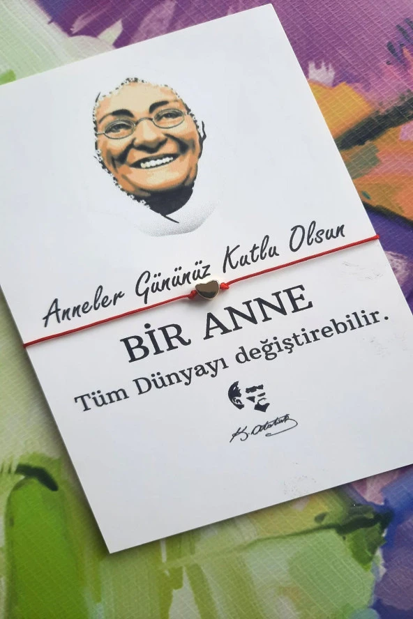 5 Adet Gold Kalpli Bileklik -  Zübeyde Hanım Kuşe Kartlı Anneler Günü Hediyesi - - 2
