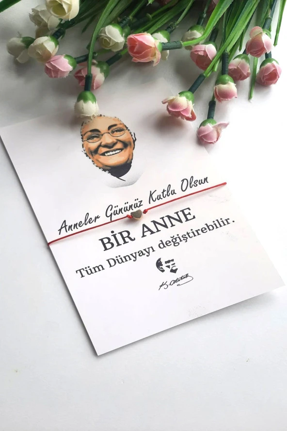 5 Adet Gold Kalpli Bileklik -  Zübeyde Hanım Kuşe Kartlı Anneler Günü Hediyesi - - 4