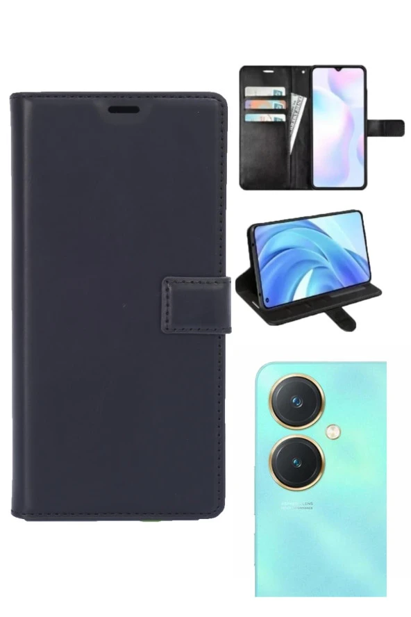 Vivo Y27 Kamera Korumalı Cüzdanlı ve Kapaklı Kılıf - Resim 5