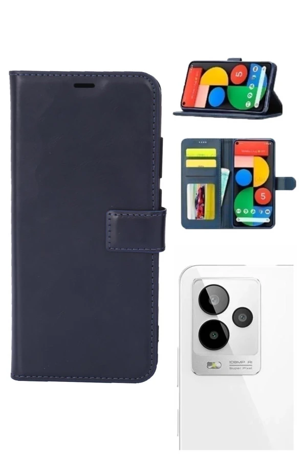 General Mobile GM 24 Pro Uyumlu Kamera Korumalı Cüzdanlı ve Kapaklı Kılıf - Resim 4