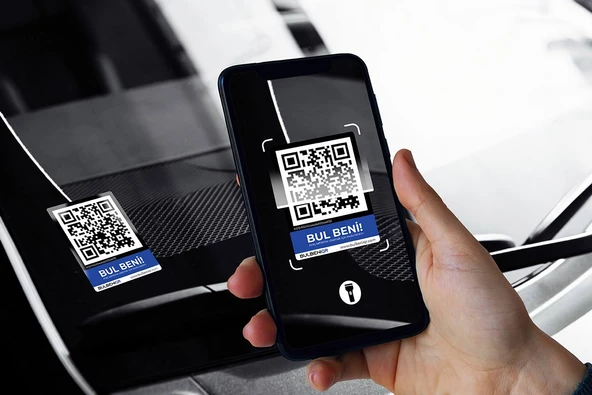 Bul Beni QR Araç Cam Etiketi Karekod Numaratör - 2