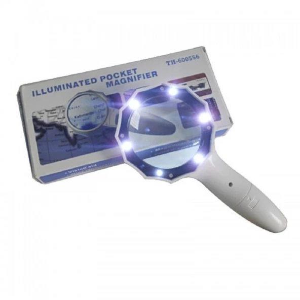 4X 6 Led Işık Aydınlatma 75Mm Optik Lens El Büyüteç - 2