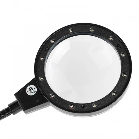 12 Led Clipslı Işıklı Büyüteç Işıklı Masa Lambası Çalışma Lambası - 3