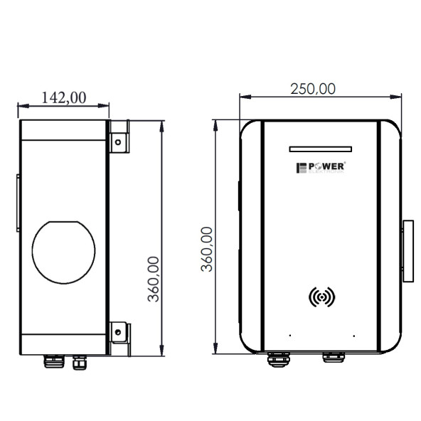 PWR33 HOME-EVC-22 kW WALLBOX - 5 MT KABLO ÇIKIŞLI ELEKTRİKLİ ARAÇ ŞARJ CİHAZI - 12