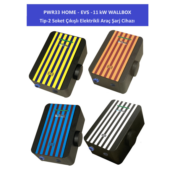 PWR33 HOME-EVS-11 kW WALLBOX - TİP2 SOKET ÇIKIŞLI ELEKTRİKLİ ARAÇ ŞARJ CİHAZI - 12