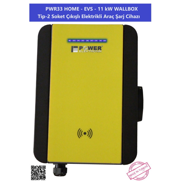 PWR33 HOME-EVS-11 kW WALLBOX - TİP2 SOKET ÇIKIŞLI ELEKTRİKLİ ARAÇ ŞARJ CİHAZI - 3