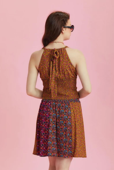 Gipeli Yazlık Çiçek Desenli Bluz - 5