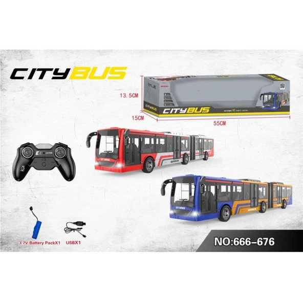 Kumandalı Şarjlı Körüklü Şehir Otobüsü 44 cm 1 Adet Fiyatıdır - 3