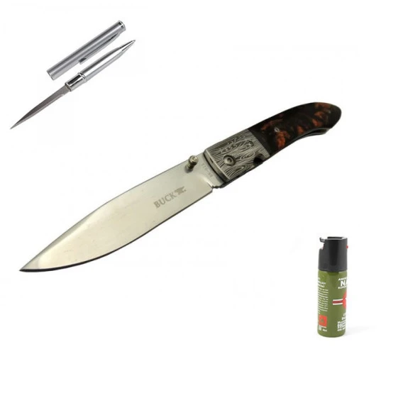 Kişiye Özel Buck Çakı Kahve BK-011-23 CM