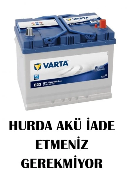 Varta Akü 12V 70 Ah Amper E23 630A - Hurda Akü İade Etmeniz Gerekmiyor - 1