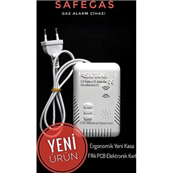 Safegas Gaz Alarm Cihazı Doğalgaz Lpg Dedektörü SG 03- 3 adet