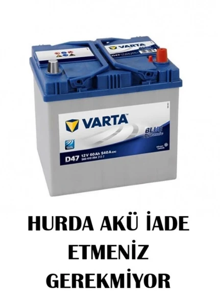 Varta Akü 12V 60Ah Amper D47 / 516895219 - Hurda Akü İade Etmeniz Gerekmiyor - 1