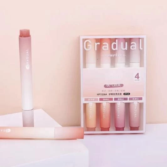 Gradual Pembe Soft Renkler 4lü Fosforlu Kalem Seti - 1