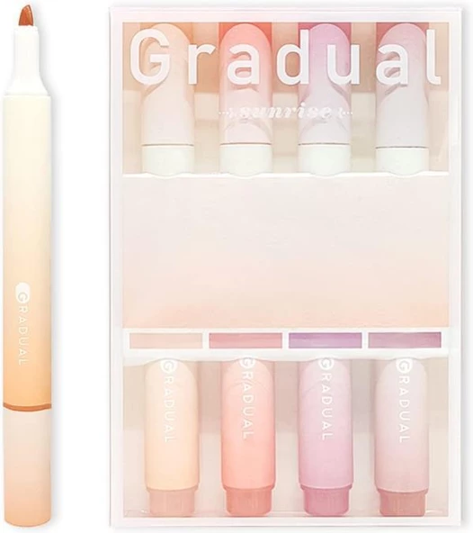 Gradual Pembe Soft Renkler 4lü Fosforlu Kalem Seti - 4