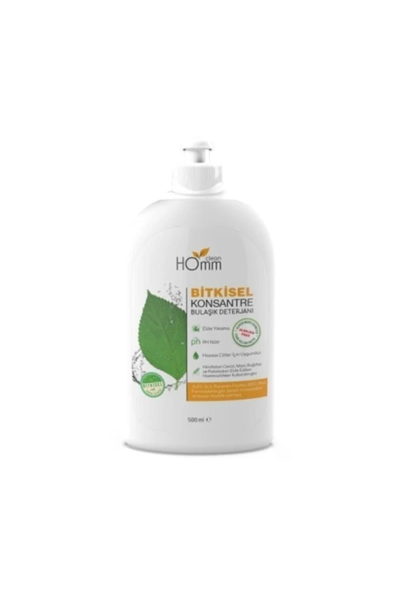 Homm Clean Bitkisel Konsantre Bulaşık Deterjanı (elde Yıkama) 500 Ml