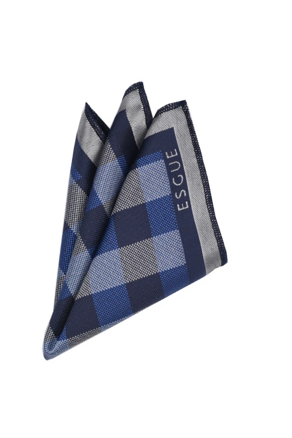 Esgue Desenli Bej&Mavi Yaka Mendili ürün görseli