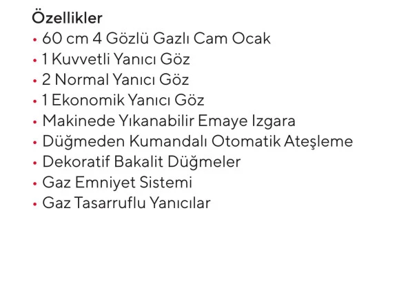 Ukınox Carlo 60 Siyah Cam Ocak - 2