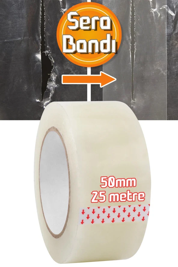 3 ADET Sera Bandı Naylon Tamir Bandı UV Dayanıklı Yüksek Yapışkan PE Greenhouse Tape 50mm X 25 Metre - 2
