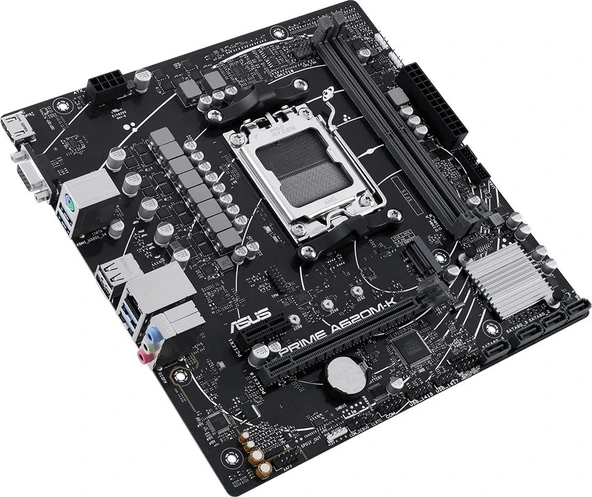 ASUS PRIME A620M-K AMD A620 6400 DDR5  AM5 HDMI VGA mATX - PRIME A620M-K Anakart - 4