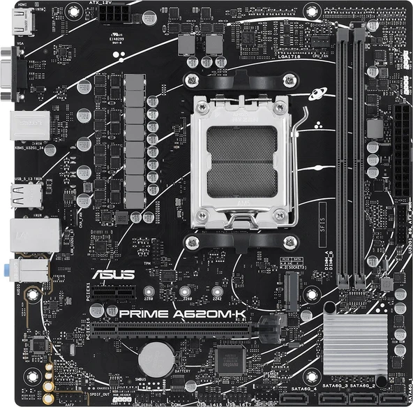 ASUS PRIME A620M-K AMD A620 6400 DDR5  AM5 HDMI VGA mATX - PRIME A620M-K Anakart - 2