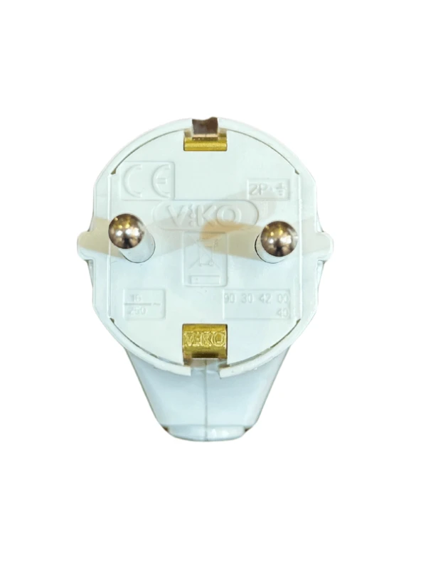 Viko Topraklı Erkek Fiş Beyaz Monoblok (10 Adet) - 3