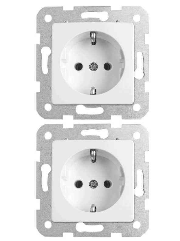 Viko Linnera Topraklı Priz Beyaz (Çerçeve Dahil) 90440008 (2 Adet) ürün görseli 1