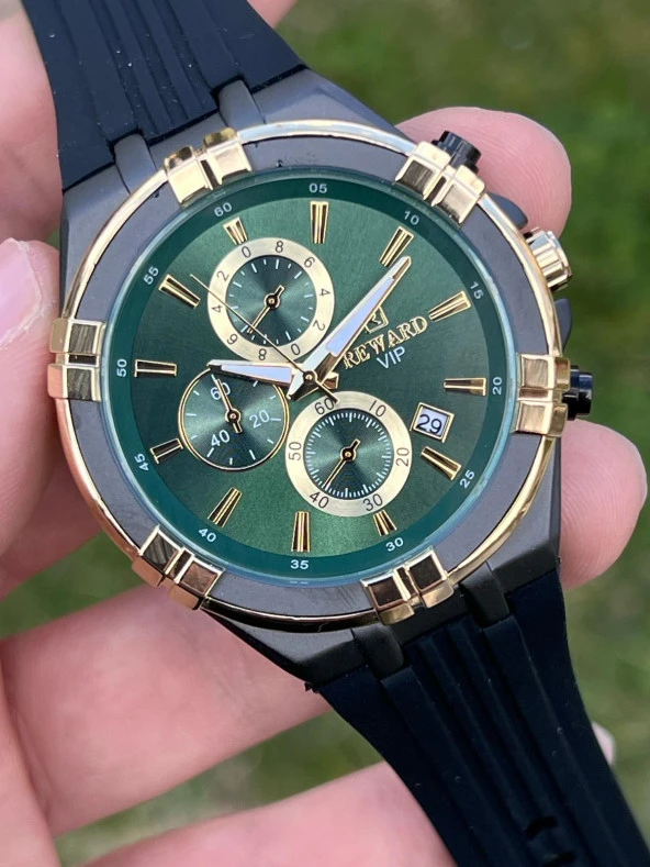 RA145067 Reward İyon Kaplama Kasa Silikon Kordon 3 Atm Suya Dayaknıklı Erkek Kol Saati - 4