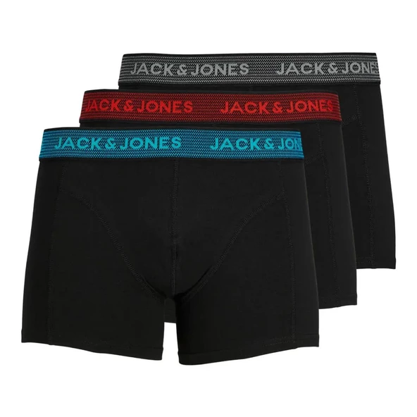 Jack & Jones 12127816 Jacwaistband Trunks 3 Pack Noos Siyah