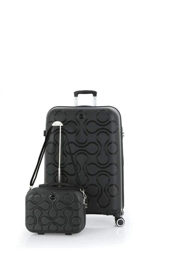 Mçs Kırılmaz Polipropilen 2'li Valiz Seti Büyük & Makyaj Siyah V376 ürün görseli