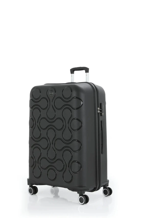 Mçs Kırılmaz Polipropilen 2'li Valiz Seti Büyük & Makyaj Siyah V376 - Resim 3