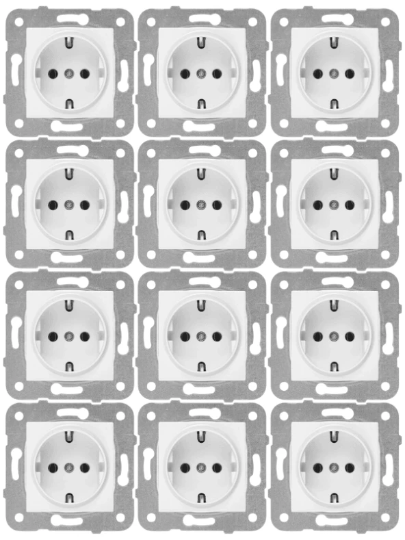 Viko Karre Topraklı Priz Beyaz (Çerçeve Dahil) 90967008 (12 Adet)