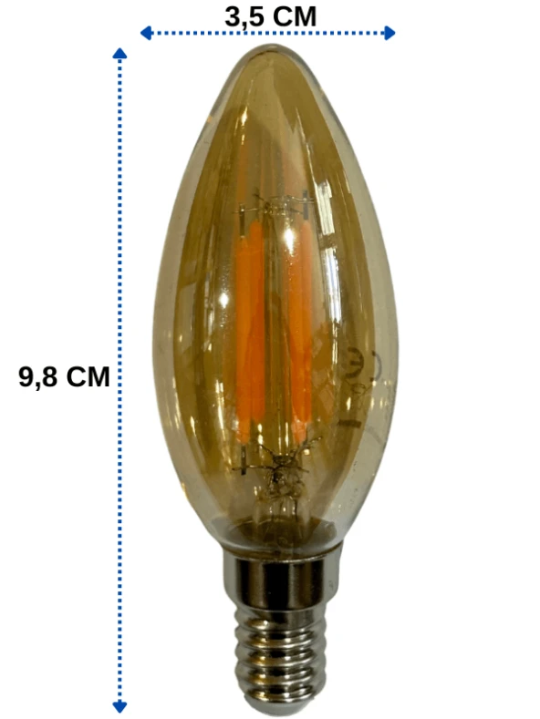 Cata CT-4280 4W 1800K (Amber) E14 Duylu Rustik Led Dekoratif Ampul (10 Adet) - 3