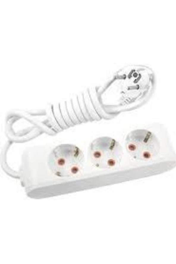 Mutlusan 3'lü Topraklı-Çocuk Korumalı Grup Priz (5MT)