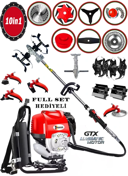 Wacker Pro Alman 10 In 1 Fr 800 Seri Arazi Seti 20 Hp Sırt Tırpan Akrobat Çapa Aparatı Toprak Eşeleme Aparatı